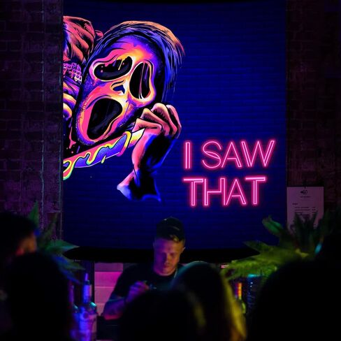 simpkeely Funny Ghost Blacklight Tapestry، رأيت أن نسيج الرعب الفلورسنت الجدار شنقا، الأشعة فوق البنفسجية رد الفعل توهج في الظلام حزب خلفية نسيج بارد لغرفة النوم، غرفة المعيشة - 29.5 "× 39.4" in Kuwait