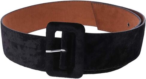 Female Dress Belts Decorate, Fabric Wide Waistband Velvet Belt (Black) in Saudi Arabia