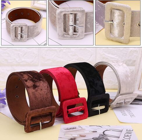 Female Dress Belts Decorate, Fabric Wide Waistband Velvet Belt (Black) in Saudi Arabia