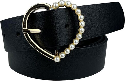 Women Leather Belts for Dress Jeans Pants Heart Buckle Ladies Belt in Saudi Arabia