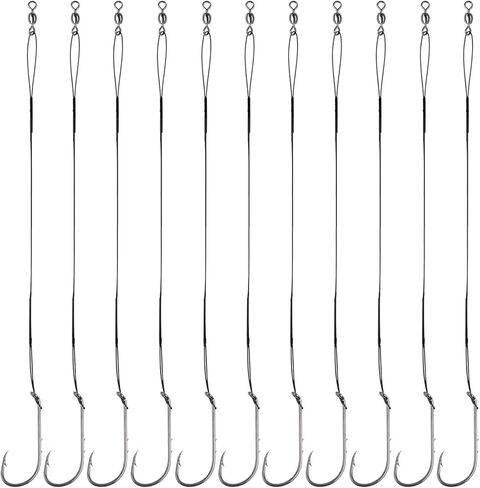 Fishing Hook Rigs Baitholder Snelled Fishing Hooks Saltwater Steel Wire Leader Rigs for Bass Catfish Fishing Lure Rigs in Saudi Arabia