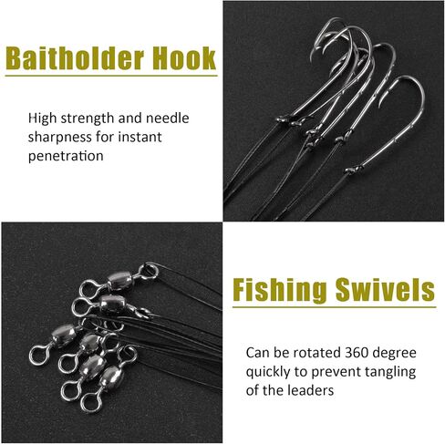 Fishing Hook Rigs Baitholder Snelled Fishing Hooks Saltwater Steel Wire Leader Rigs for Bass Catfish Fishing Lure Rigs in Saudi Arabia