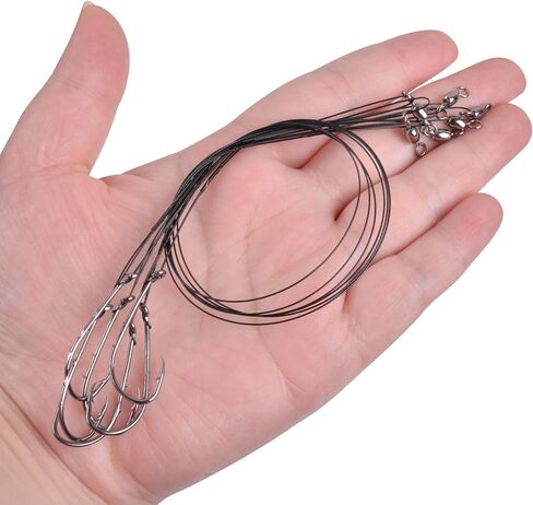 Fishing Hook Rigs Baitholder Snelled Fishing Hooks Saltwater Steel Wire Leader Rigs for Bass Catfish Fishing Lure Rigs in Saudi Arabia
