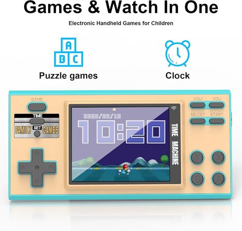 Handheld Games for Kids - 16 Bit Electronic Games Console Built-in 200 HD Games - 3.0 Inch Screen Retro Games Toy with Earphone - Games & Clock Device Best Gift for Kids Age 3-10 Years(Blue) in Saudi Arabia