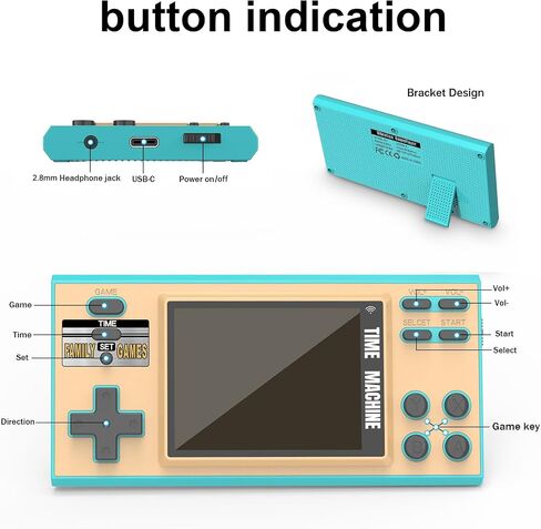 Handheld Games for Kids - 16 Bit Electronic Games Console Built-in 200 HD Games - 3.0 Inch Screen Retro Games Toy with Earphone - Games & Clock Device Best Gift for Kids Age 3-10 Years(Blue) in Saudi Arabia