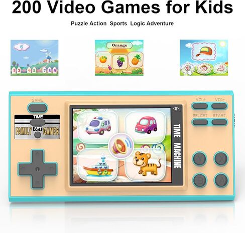 Handheld Games for Kids - 16 Bit Electronic Games Console Built-in 200 HD Games - 3.0 Inch Screen Retro Games Toy with Earphone - Games & Clock Device Best Gift for Kids Age 3-10 Years(Blue) in Saudi Arabia