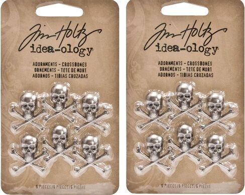 Idea-Ology Metal Adornments- Skull & Crossbones - Halloween, Gothic, Pirate - Bundle of Two Packages in Saudi Arabia