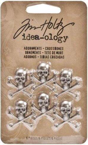 Idea-Ology Metal Adornments- Skull & Crossbones - Halloween, Gothic, Pirate - Bundle of Two Packages in Saudi Arabia