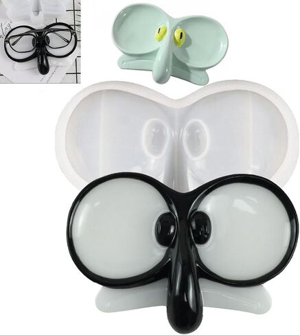 Eyeglass Holder Silicone Resin Molds, Glasses Shaped Epoxy Silicone Casting Molds Sunglasses Organizer Storage Holder for Car, 3D DIY Crafts (Big Nose) in Saudi Arabia