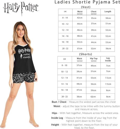 Harry Potter Womens Pyjamas Vest Short PJs for Sets Gryffindor Slytherin Soft Breathable Sizes S-XL in Saudi Arabia