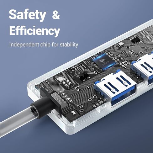 4 Port USB Hub, High Speed USB 3.0 Hub at 5Gbps, Effortlessly Broaden Laptop, Flash Drive, Hard Drive, Console, Printer, Camera, Keyboard, and Mouse Connectivity in Saudi Arabia