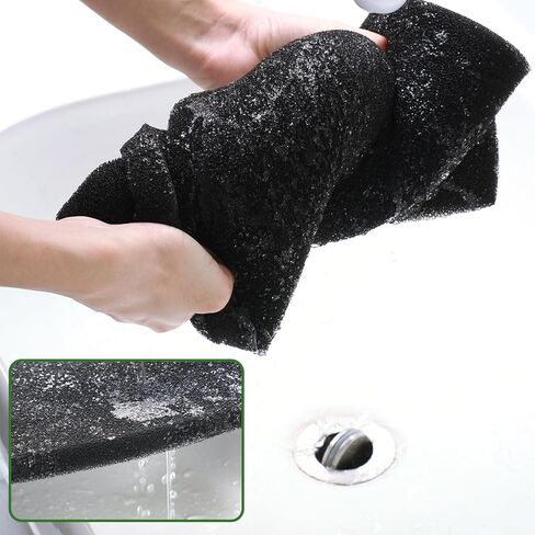 2 لفة كوي بركة تصفية وسائل الإعلام الخشنة بركة تصفية وسادة السائبة الأسود دائم بركة وسادة وسائل الإعلام لفة مع قفازات مقص لحوض السمك خزان الأسماك في الهواء الطلق، مقطعة لتناسب، 12 × 72 × 0.75 بوصة in Kuwait
