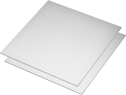 uxcell 304 Stainless Steel Sheet, 0.03" x 4" x 4" Brushed Finish - Good for Industry, Machinery, DIY Projects, and Home Decoration 2pcs in Saudi Arabia