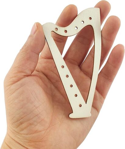 30 Pack 4 Inch Wood Harp Cutouts Unfinished Wooden Harp Hanging Ornaments DIY Harp Craft Gift Tags for Home Party Decoration Craft Project in Saudi Arabia