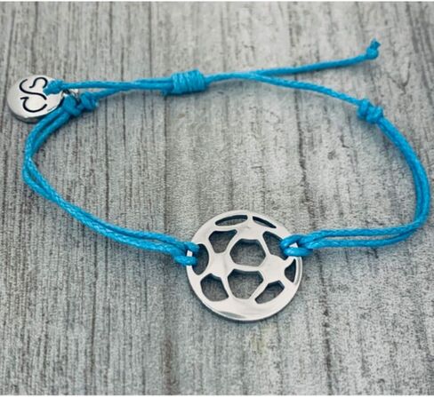 Soccer Bracelet, Soccer Jewelry, Adjustable Stainless Steel Soccer Charm Bracelets - Soccer Gifts in Saudi Arabia
