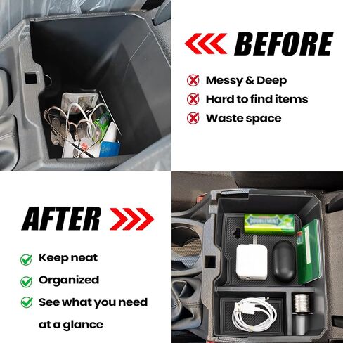 Center Console Organizer Tray Compatible with 2024 Ford Ranger XL XLT Armrest Storage Box Insert Interior Accessories-ONLY FIT Mechanical Handbrake Version and Left Hand Drive in Saudi Arabia
