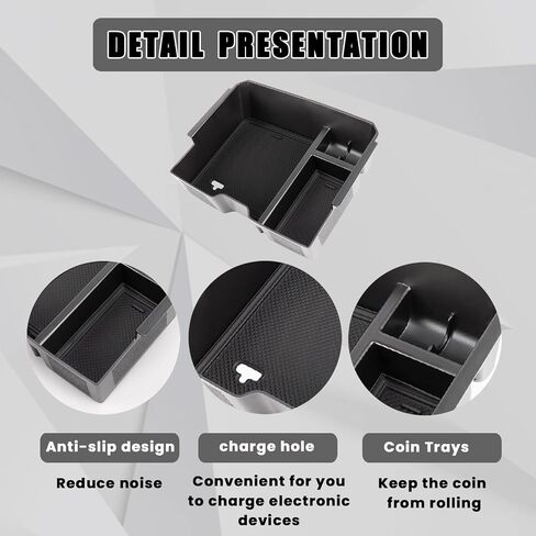 Center Console Organizer Tray Compatible with 2024 Ford Ranger XL XLT Armrest Storage Box Insert Interior Accessories-ONLY FIT Mechanical Handbrake Version and Left Hand Drive in Saudi Arabia
