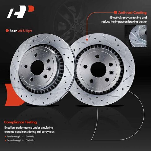 A-Premium 12.89 inch (327.5mm) Front Drilled and Slotted Disc Brake Rotors Compatible with Select Volvo Models - XC60 2010-2017, 2.0L 2.5L 3.0L 3.2L, 2-PC Set in Saudi Arabia