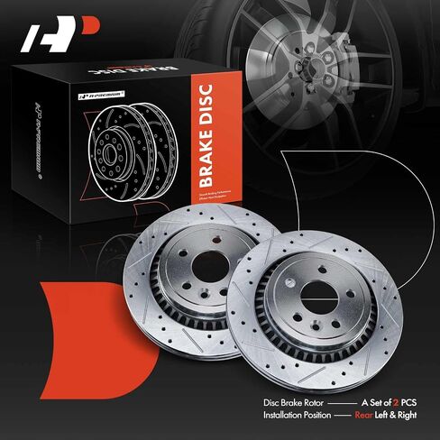 A-Premium 12.89 inch (327.5mm) Front Drilled and Slotted Disc Brake Rotors Compatible with Select Volvo Models - XC60 2010-2017, 2.0L 2.5L 3.0L 3.2L, 2-PC Set in Saudi Arabia