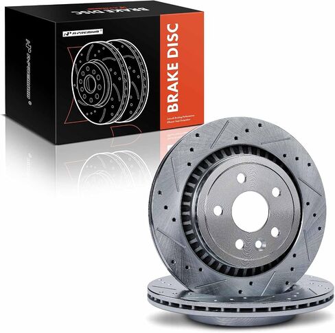 A-Premium 12.89 inch (327.5mm) Front Drilled and Slotted Disc Brake Rotors Compatible with Select Volvo Models - XC60 2010-2017, 2.0L 2.5L 3.0L 3.2L, 2-PC Set in Saudi Arabia
