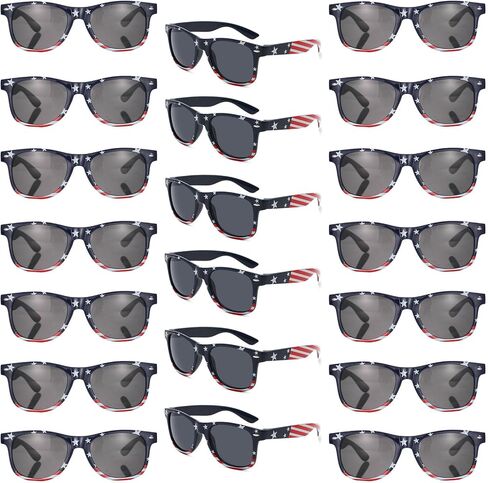 20 Pack Bulk American Flag Sunglasses Classic Patriot 4th of July Independence Day Party Supplies in Saudi Arabia