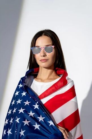 20 Pack Bulk American Flag Sunglasses Classic Patriot 4th of July Independence Day Party Supplies in Saudi Arabia