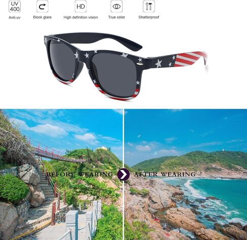 20 Pack Bulk American Flag Sunglasses Classic Patriot 4th of July Independence Day Party Supplies in Saudi Arabia