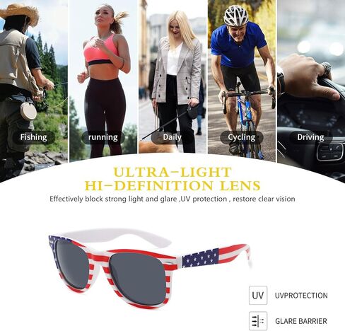 20 Pack Bulk American Flag Sunglasses Classic Patriot 4th of July Independence Day Party Supplies in Saudi Arabia