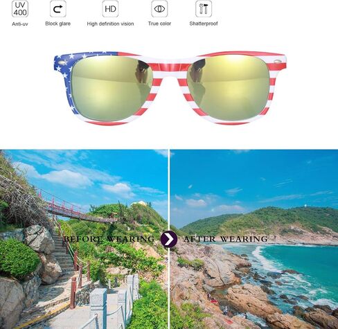 20 Pack Bulk American Flag Sunglasses Classic Patriot 4th of July Independence Day Party Supplies in Saudi Arabia