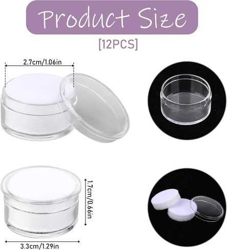 Mozeat Lens 12 قطعة صندوق عرض صغير حامل الأحجار الكريمة علبة عرض المجوهرات حامل حاوية صندوق مع أغطية علوية شفافة وإسفنجة (أبيض، أسود) in Saudi Arabia
