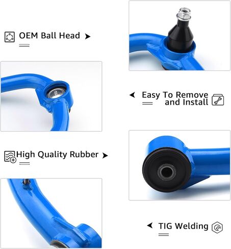FLYCLE Front Upper Control Arms for 2006-2023 RAM 1500 2WD 4WD, 2 PCS 2-4" Lift Blue Tubular Front Suspension Control Arm Compatible with RAM 1500 2WD 4WD in Saudi Arabia