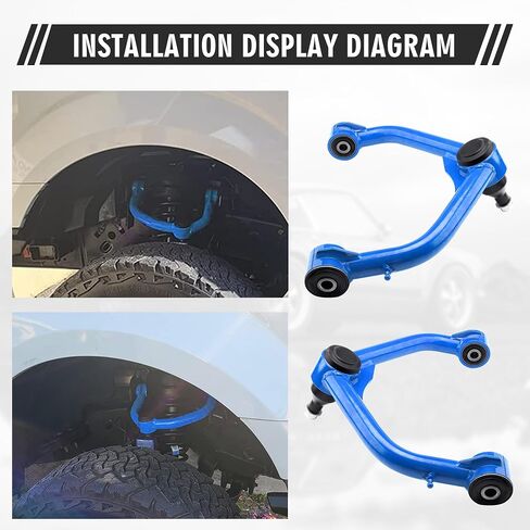 FLYCLE Front Upper Control Arms for 2006-2023 RAM 1500 2WD 4WD, 2 PCS 2-4" Lift Blue Tubular Front Suspension Control Arm Compatible with RAM 1500 2WD 4WD in Saudi Arabia
