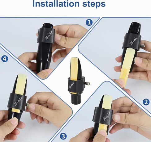 Alto Saxophone Ligature/Clarinet Ligature Shared Fastener, Leather Ligature and Plastic Cap for Alto Saxophone/Clarinet… in Kuwait