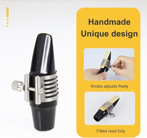 Alto Saxophone Ligature/Clarinet Ligature Shared Fastener, Leather Ligature and Plastic Cap for Alto Saxophone/Clarinet… in Kuwait