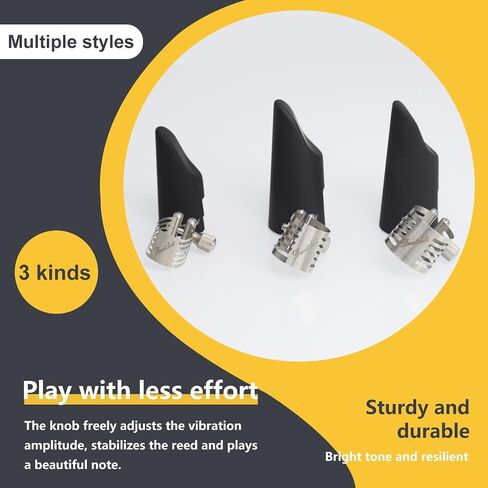 Alto Saxophone Ligature/Clarinet Ligature Shared Fastener, Leather Ligature and Plastic Cap for Alto Saxophone/Clarinet… in Kuwait