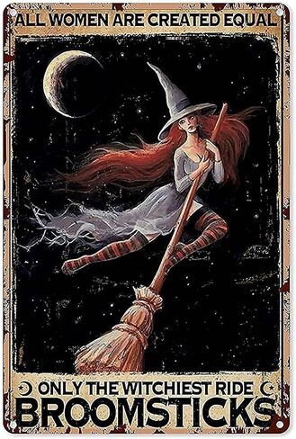 Retro Tin Sign Vintage Witch Decor Witch in My Kitchen Filled with Care I Welcome Water Earth Fire Air Metal Sign Iron Painting for Indoor & Outdoor Home Bar Coffee Kitchen Wall Decor 12 x 8 INCH in Saudi Arabia