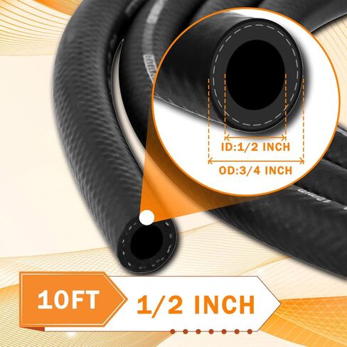 1/2 خرطوم خط الوقود، خرطوم الوقود بقفل الدفع NBR المطاط SAE 30R7 10FT 300PSI لمحركات أنظمة وقود السيارات in Kuwait