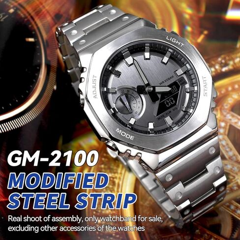 MOD Kit Quick Release Bracelet Metal Watchband Modified Strap 316 Stainless Steel Strip Compatible With Casio For G-SHOCK Men's GM2100 GM2100B-3A in Saudi Arabia