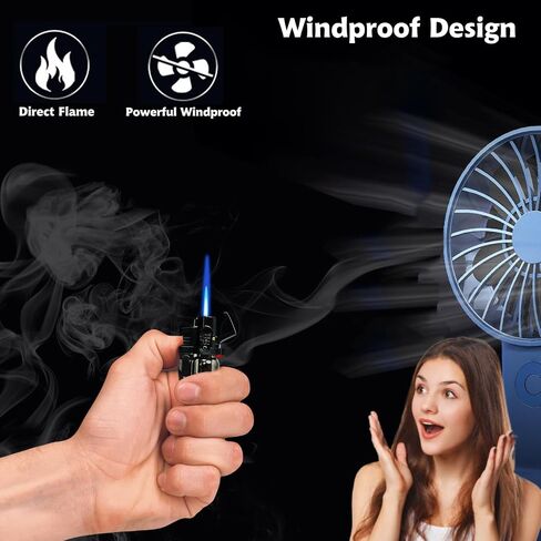 5 Pack of Torch Lighter, Cool Jet Flame Lighter Refillable Butane Gas with with Keychain, Windproof with Flame Fixed Lock and Adjustable Flame Lighter for Kitchen,Outdoor,Grill (without Butane Gas) in Saudi Arabia