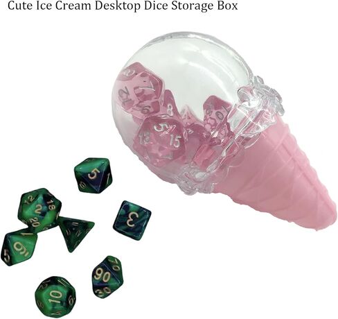 Cute Ice Cream Desktop Dice Storage Box, Portable Dice Holder Dice Organizer for Dungeons & Dragons and Other RPG Table Dice Games in Saudi Arabia