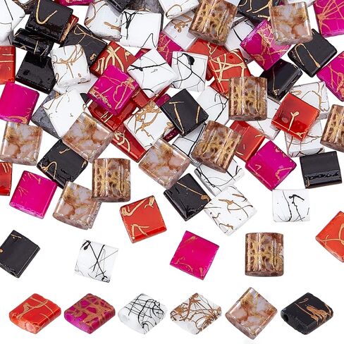PH PandaHall 12 Colors 2-Hole Glass Seed Beads, 300pcs 2 Sizes Tila Beads Flat Rectangular Square Beads Japanese Glass Beads Spacer Beads for Jewelry Bracelet Earring Making in Saudi Arabia