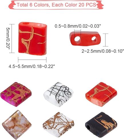 PH PandaHall 12 Colors 2-Hole Glass Seed Beads, 300pcs 2 Sizes Tila Beads Flat Rectangular Square Beads Japanese Glass Beads Spacer Beads for Jewelry Bracelet Earring Making in Saudi Arabia