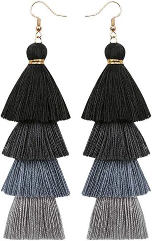 Manfnee Tassel Bohemian Earring Alloy Dangle&Drop Leather Teardrop Wood Earrings Jewelry Women in Kuwait