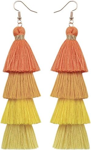Manfnee Tassel Bohemian Earring Alloy Dangle&Drop Leather Teardrop Wood Earrings Jewelry Women in Kuwait