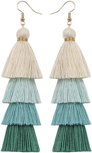 Manfnee Tassel Bohemian Earring Alloy Dangle&Drop Leather Teardrop Wood Earrings Jewelry Women in Kuwait