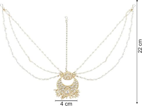 I Jewels تقليدي مطلي بالذهب ولؤلؤ كوندان ماثا باتي للنساء/الفتيات in Kuwait