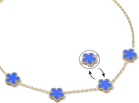 14K Gold Plated Double Sided Clover Bracelet Earring Necklace Rings Clover Sets for Women Lucky Jewelry Gift in Saudi Arabia