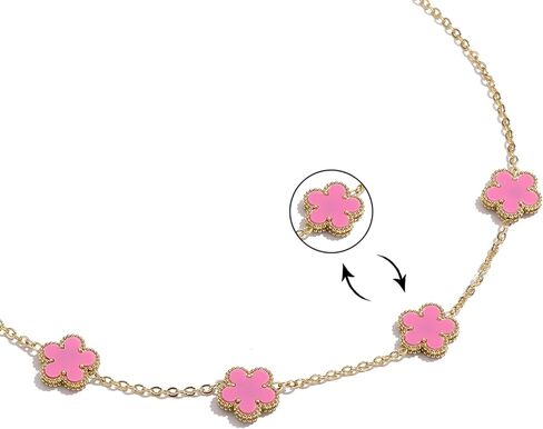 14K Gold Plated Double Sided Clover Bracelet Earring Necklace Rings Clover Sets for Women Lucky Jewelry Gift in Saudi Arabia