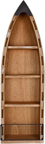 Veclotch 2set Wooden Boat Decor Hanging Wood Boat Decor for Wall, Rustic Nautical Standing Boat Shelf Decor Beach Theme Display Boat with Shelves for Bathroom Bedroom Lake House Decor (with 3 Tiers) in Saudi Arabia