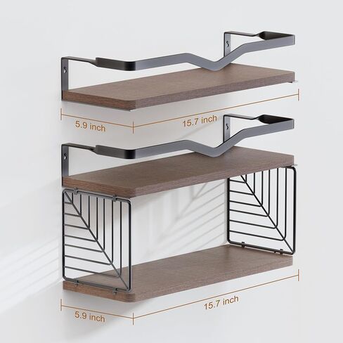 Floating Shelves Wall Mounted, Home Wall Storage Sets，Wood Bathroom Shelves with Extra Storage Shelf, Rustic Wall Shelves for Bathroom, Bedroom, in Saudi Arabia
